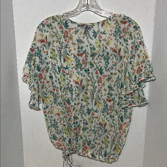 Jessica Simpson Cream Ruffled Bib Collar layer Blouse - Picture 4 of 6